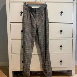 Grey Plaid Garage Pants